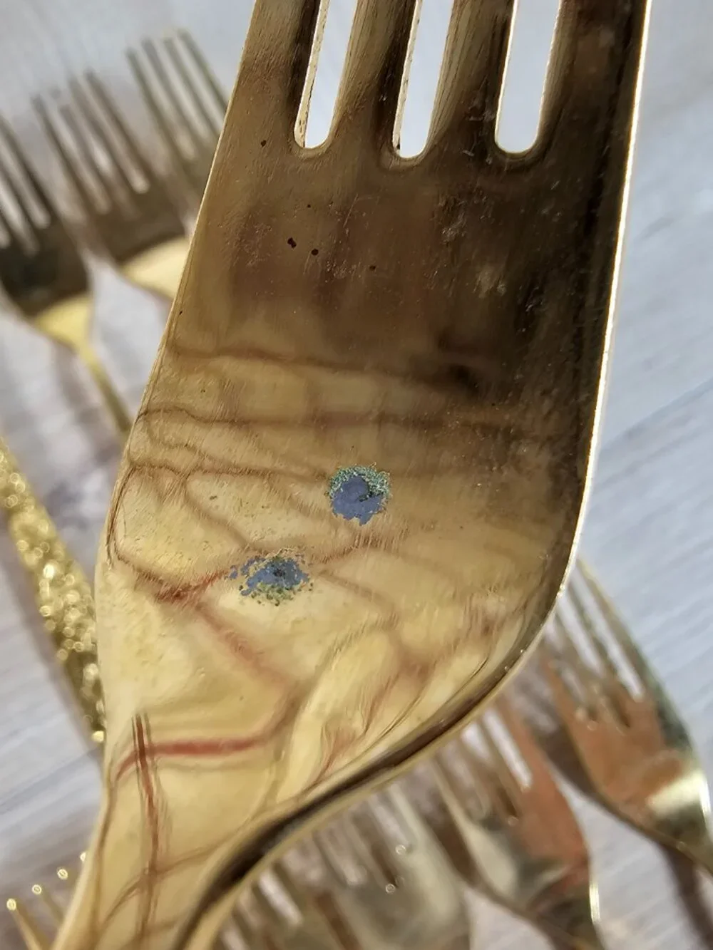 Stanley Roberts Gold Tone Stainless Flatware Lot of 21 Golden Bouquet Knives +
